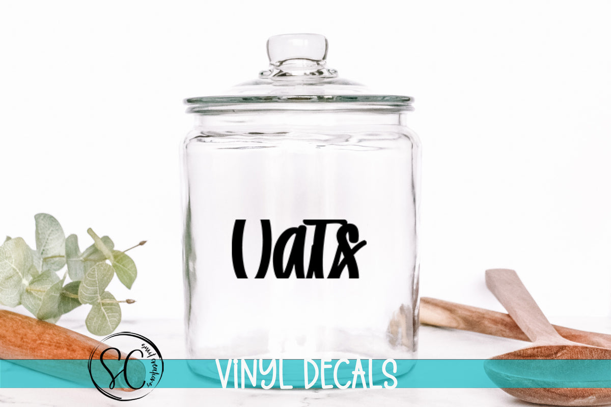 a glass jar with the word vat on it