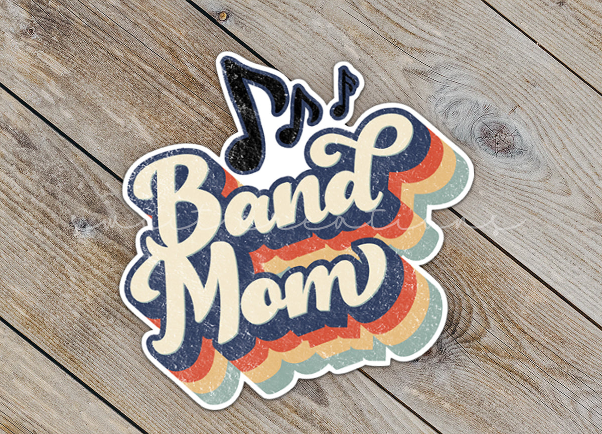 a sticker that says dj band mom on it