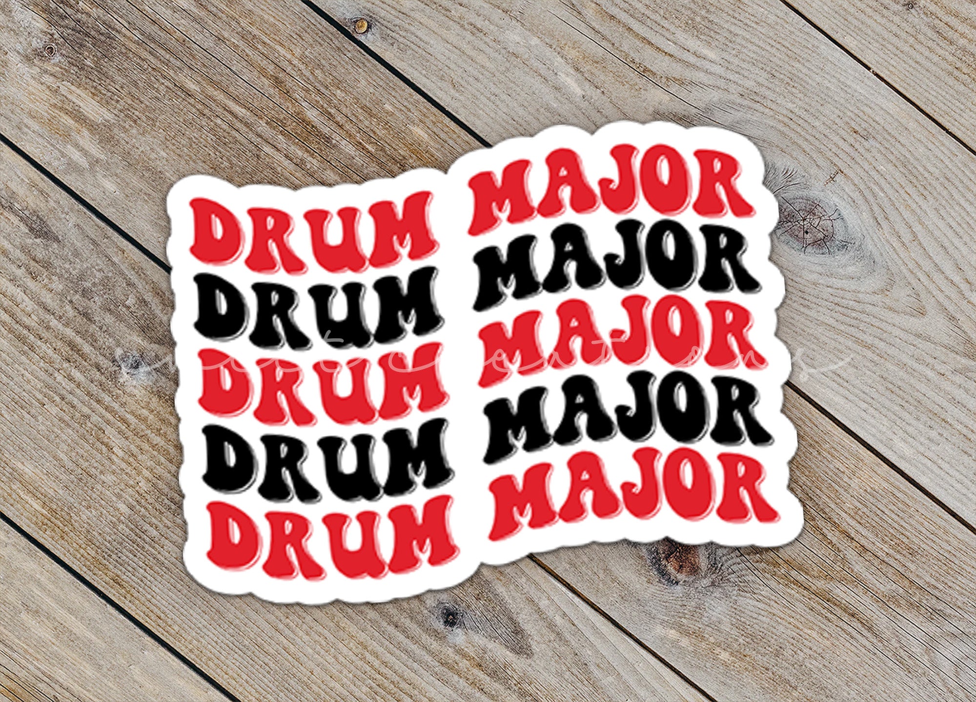 a sticker that says drum major, drum major, drum major, drum major