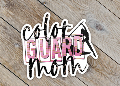 a sticker that says color guard mom