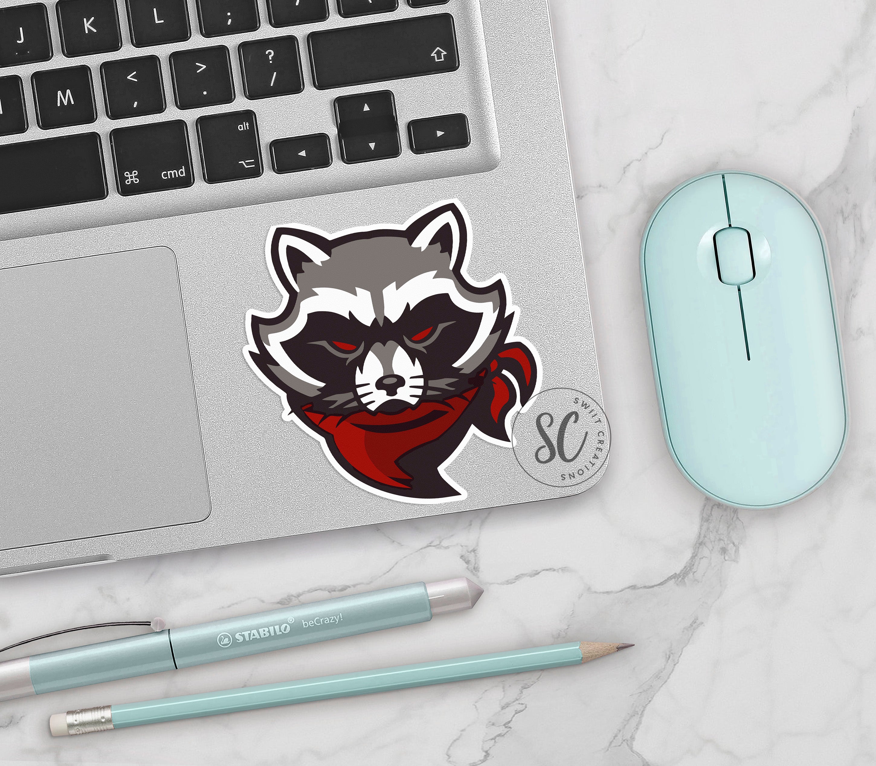 Bandit Raccoon Waterproof Sticker
