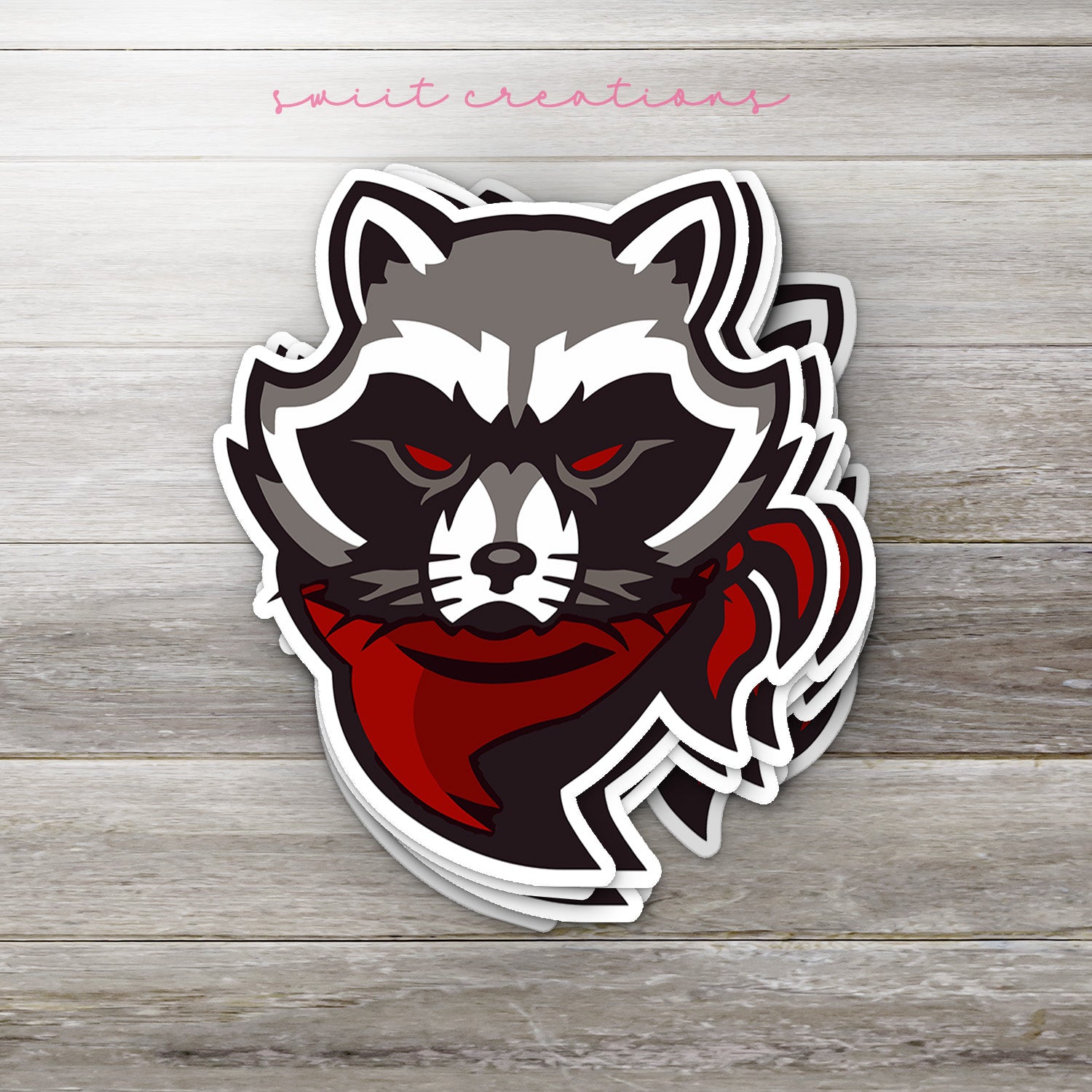 Bandit Raccoon Waterproof Sticker