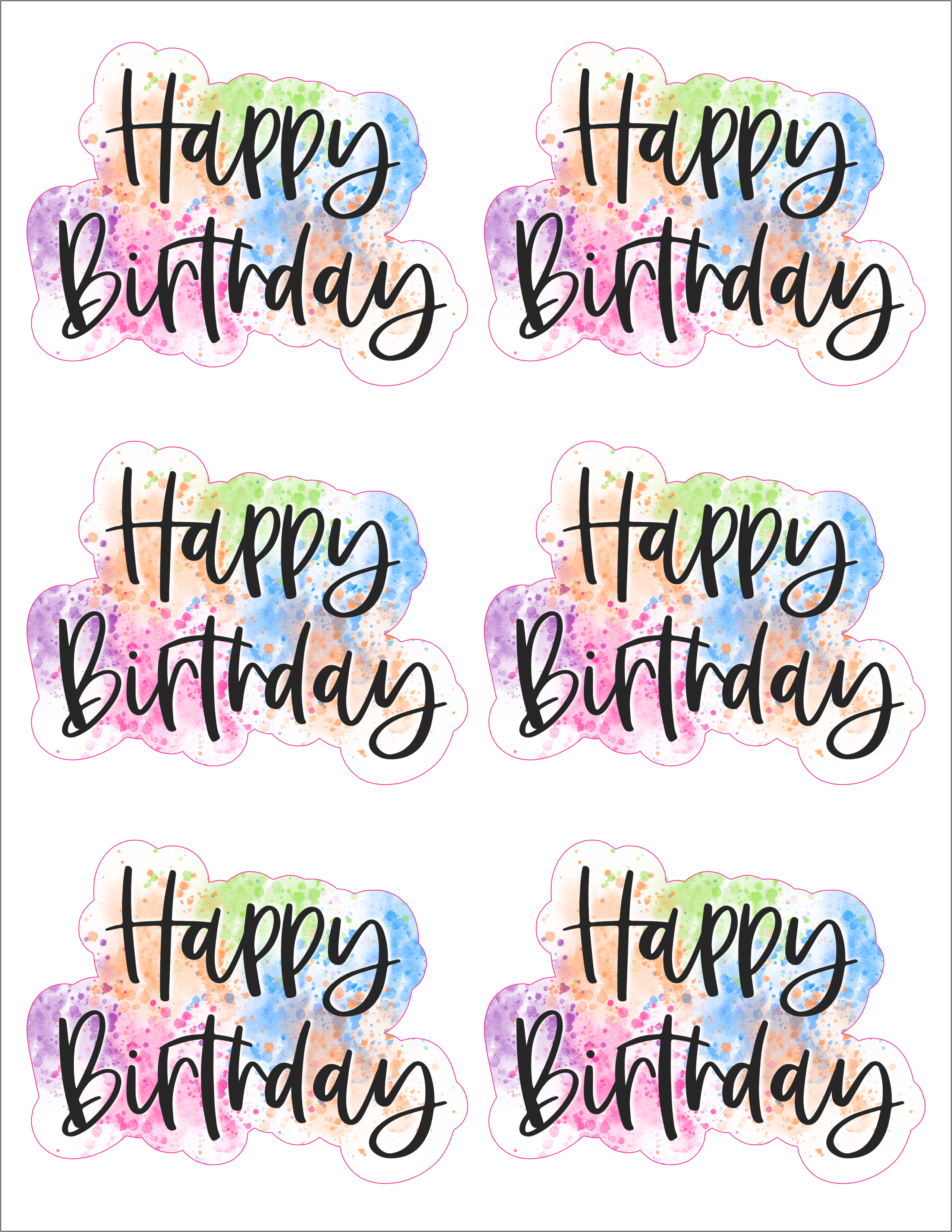 Happy Birthday Sticker (RG01)