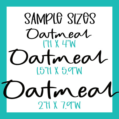 Kitchen Pantry Decal Spice Jar Labels Organizational Labels | Font 5