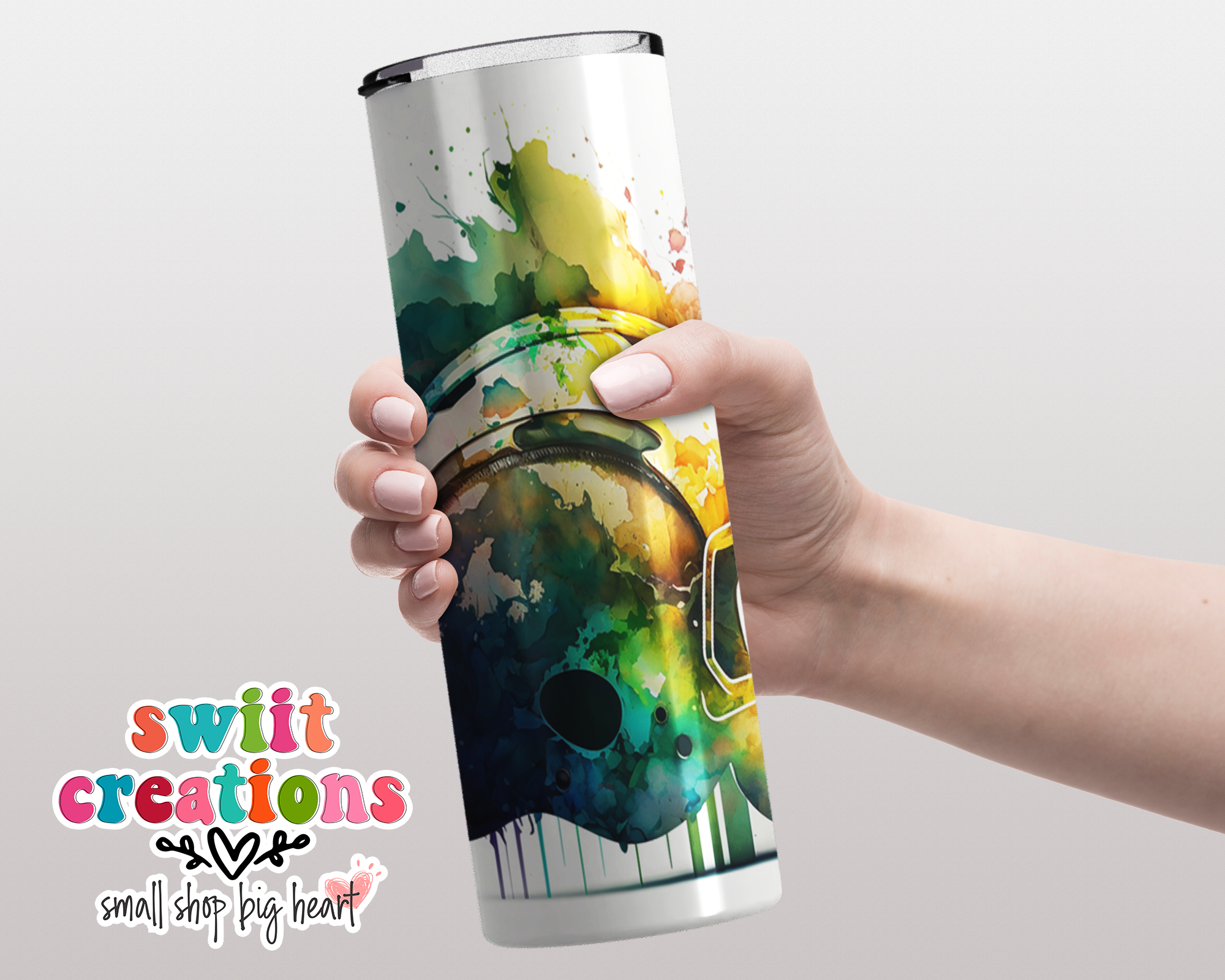 Watercolor Football Tumbler (T503)
