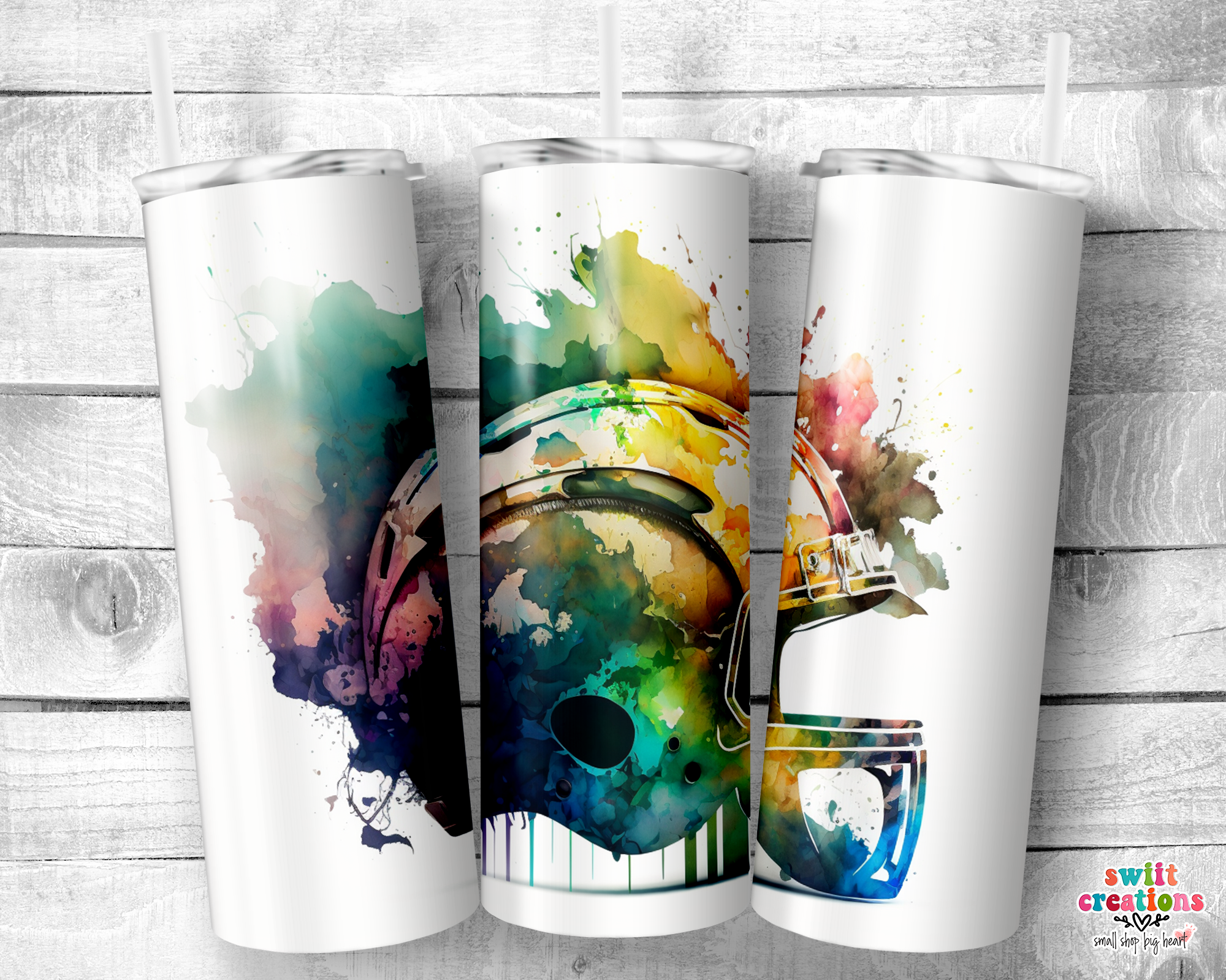 Watercolor Football Tumbler (T503)