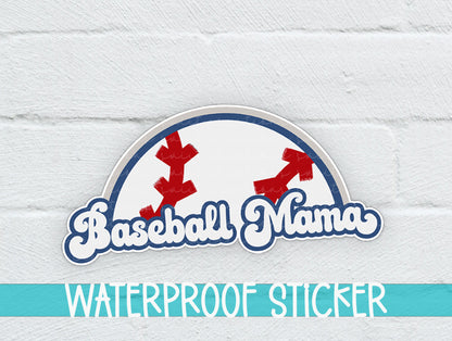 a white brick wall with a blue and white sign that says waterproof sticker