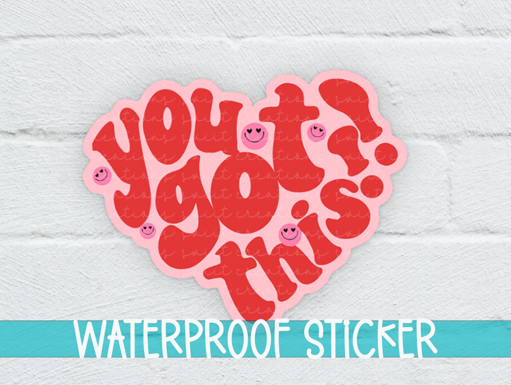a heart shaped sticker with the words you're got's on it