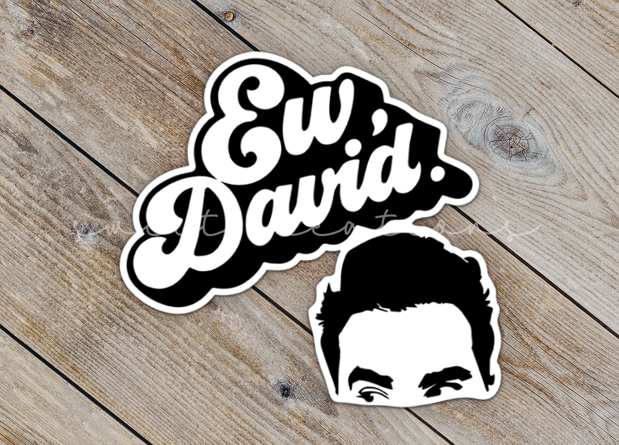 a sticker with a picture of a man's face on it