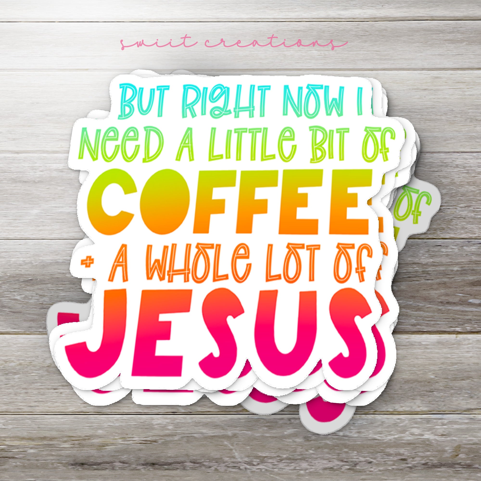 a sticker that says, but right now i need a little bit of coffee