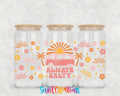 Always Salty UV DTF Transfer Tumbler Wrap | Retro Beach Van Summer | DTF206 - Swiit Creations