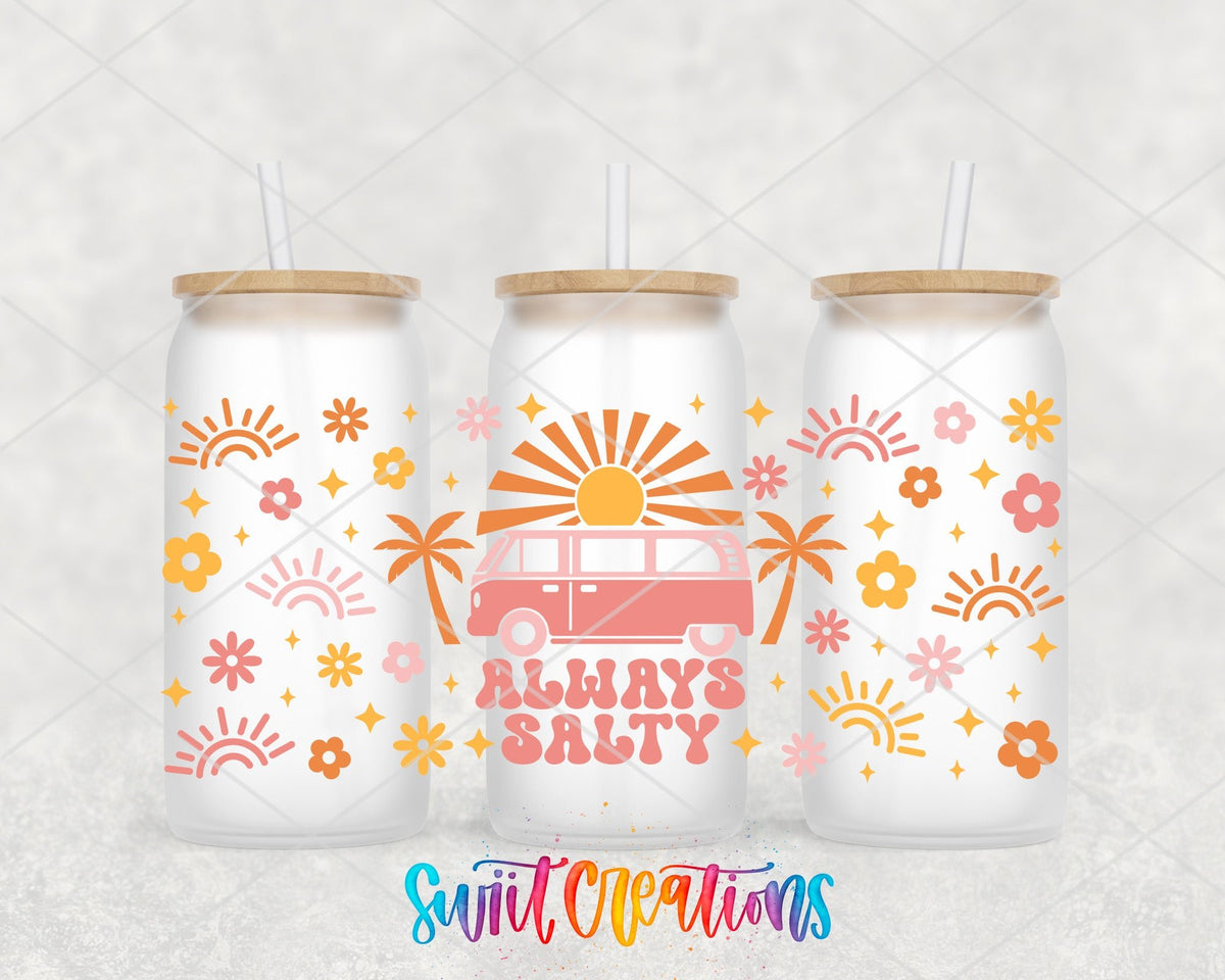 Always Salty UV DTF Transfer Tumbler Wrap | Retro Beach Van Summer | DTF206 - Swiit Creations