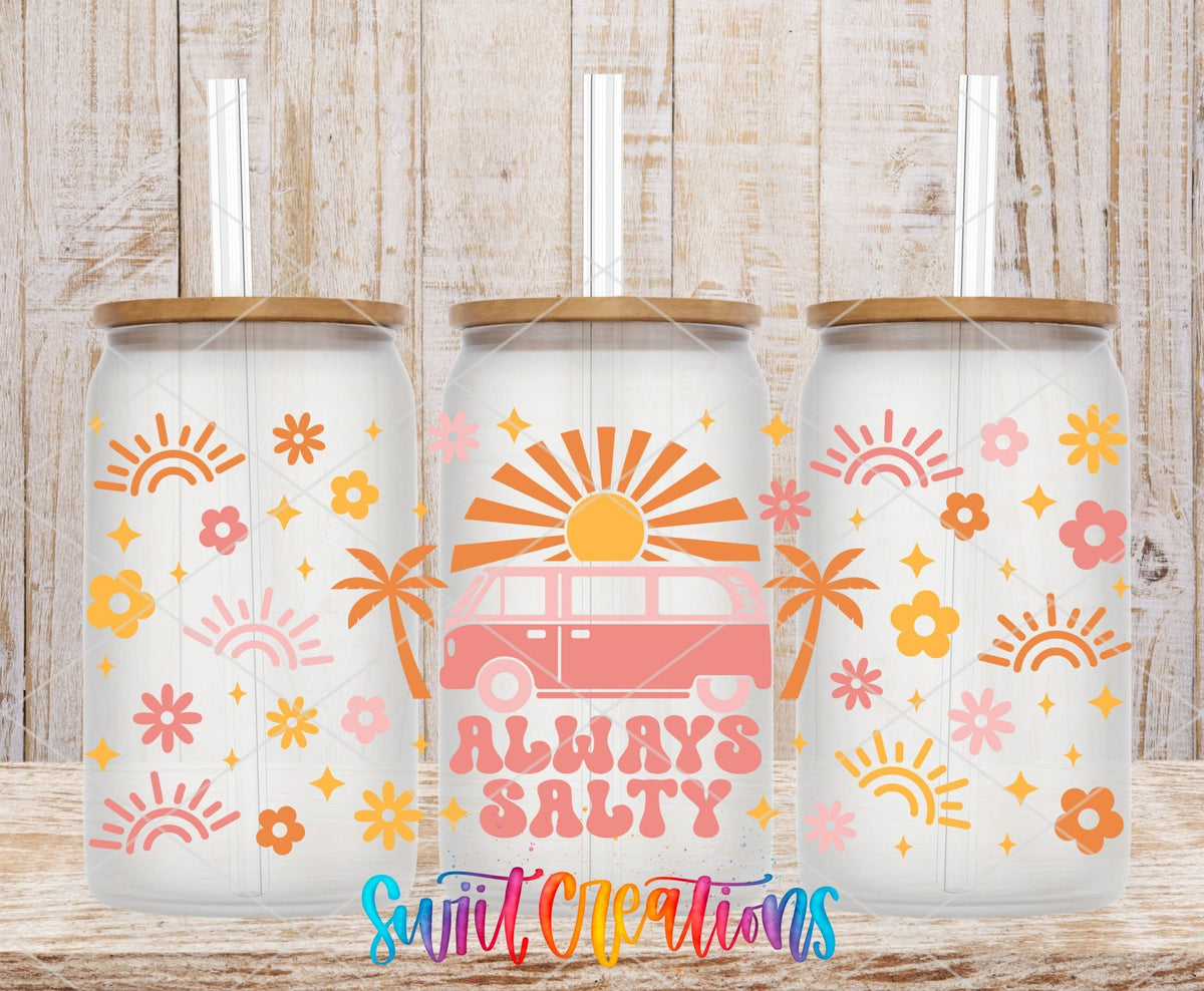 Always Salty UV DTF Transfer Tumbler Wrap | Retro Beach Van Summer | DTF206 - Swiit Creations
