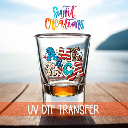 America UV DTF Shot Glass Transfer | SG851 - Swiit Creations