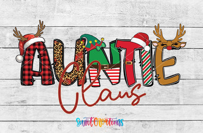 Auntie Claus Christmas UV DTF Cup Decal | UV1218 - Swiit Creations