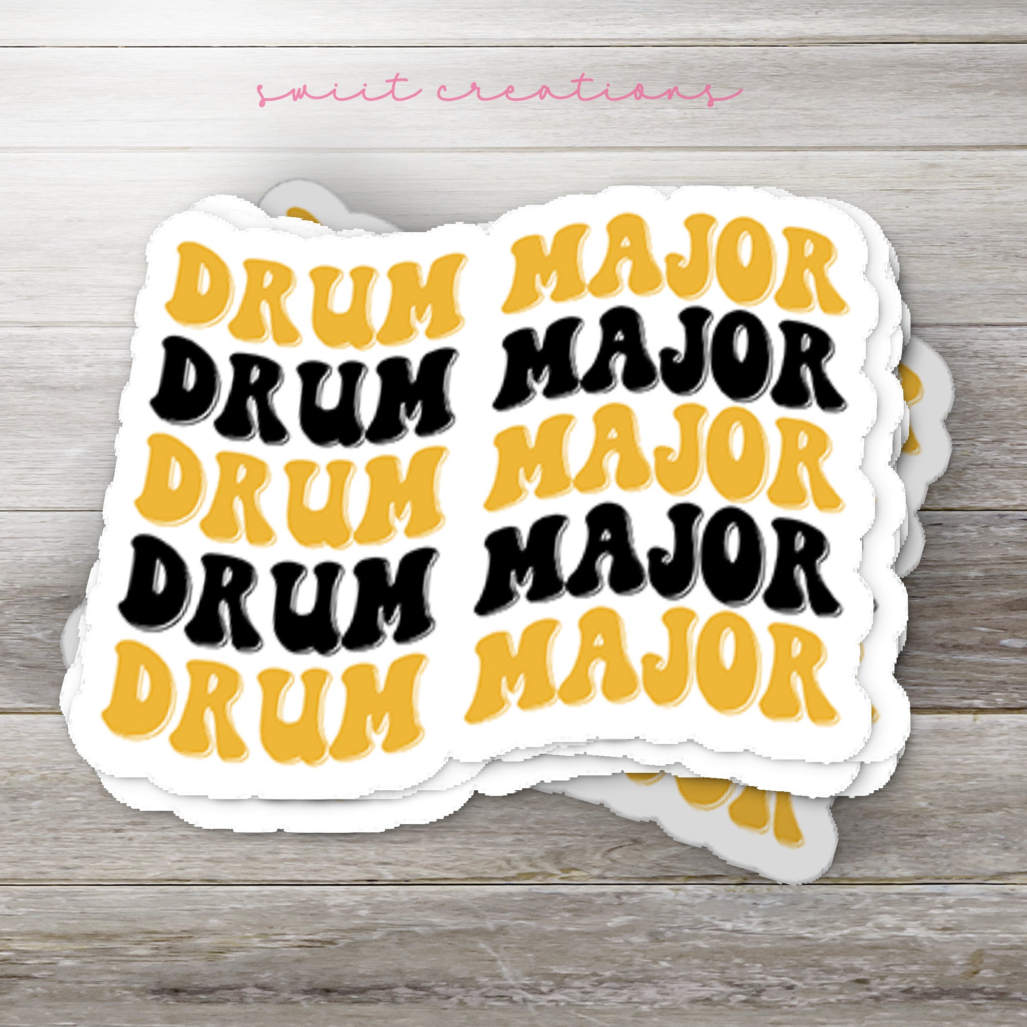 a sticker that says drum major drum major drum major