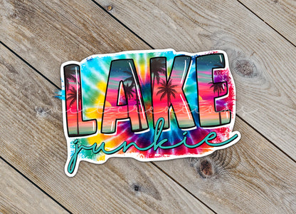 a sticker with the word lake written on it