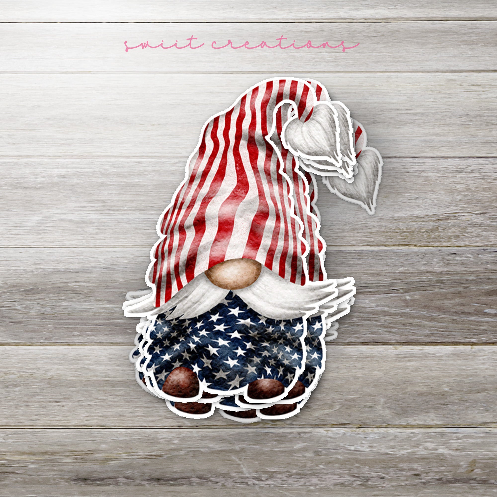 a paper cut out of an american flag with a mustache