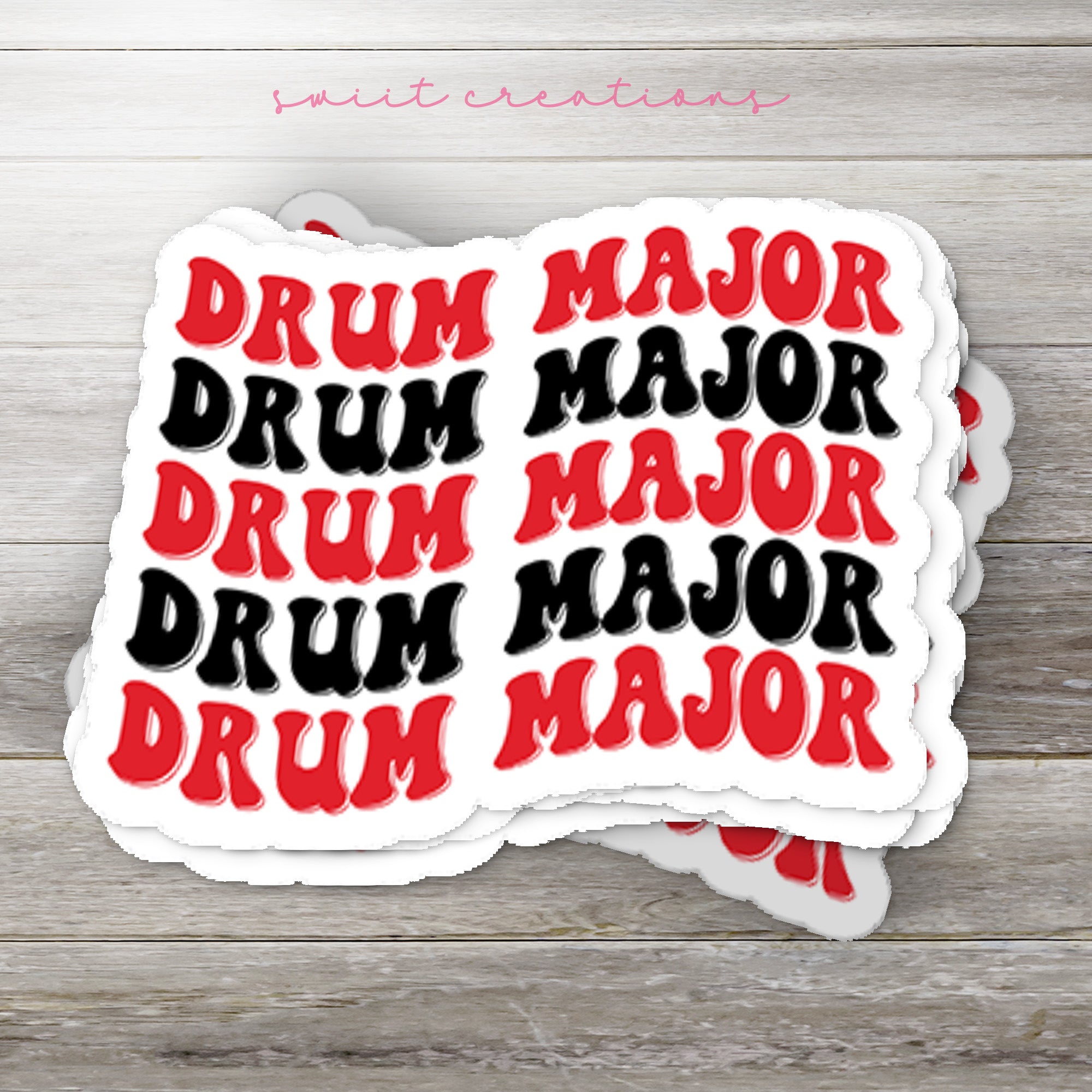 a sticker that says drum major drum major drum major