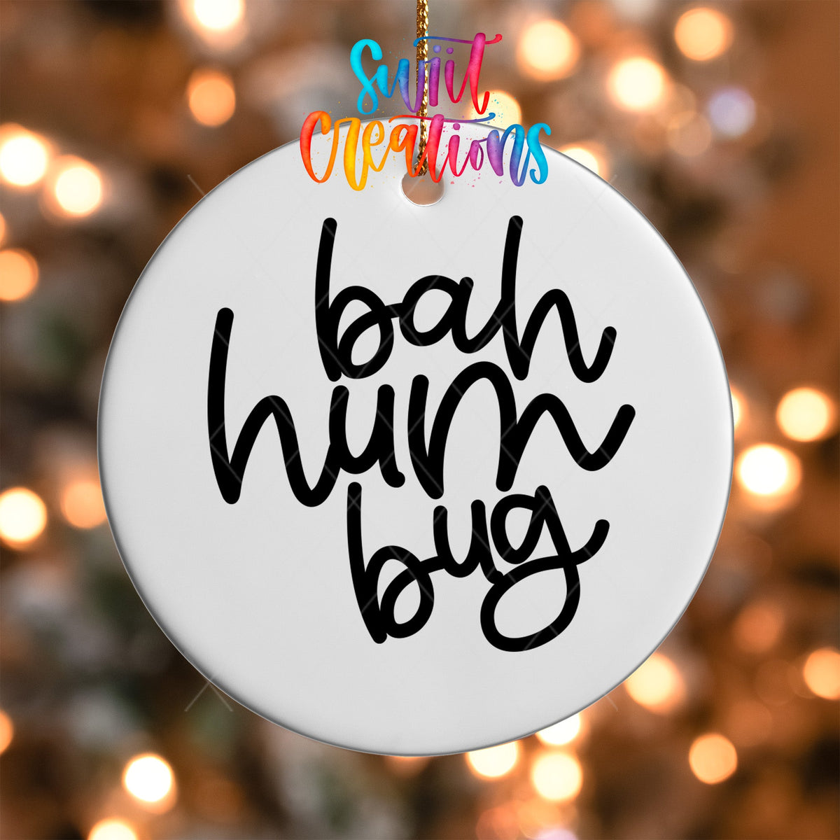 Bah Hum Bu Christmas UV Dtf Ornament Transfer | O-009 - Swiit Creations