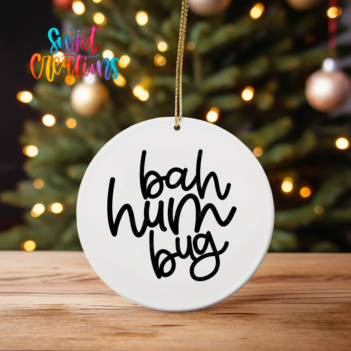 Bah Hum Bu Christmas UV Dtf Ornament Transfer | O-009 - Swiit Creations