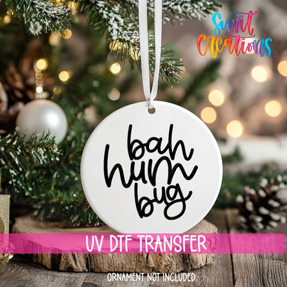 Bah Hum Bu Christmas UV Dtf Ornament Transfer | O-009 - Swiit Creations