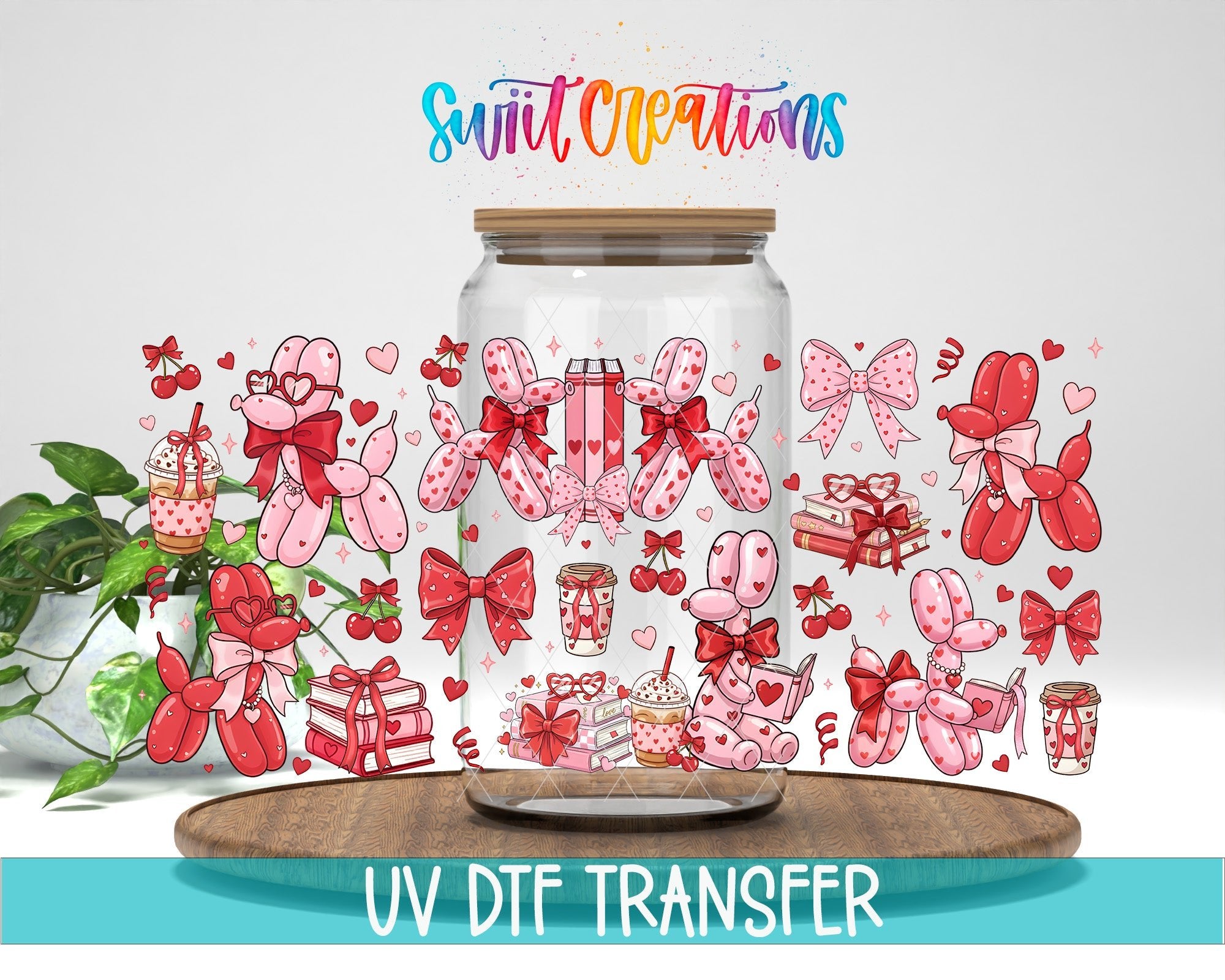 Balloon Valentine UV DTF Transfer Tumbler Wrap | DTF307 - Swiit Creations