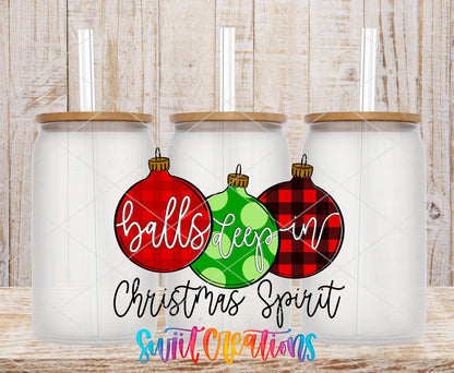 Balls Deep In Christmas Spirit Funny Ornament UV DTF Cup Decal | UV1546 - Swiit Creations