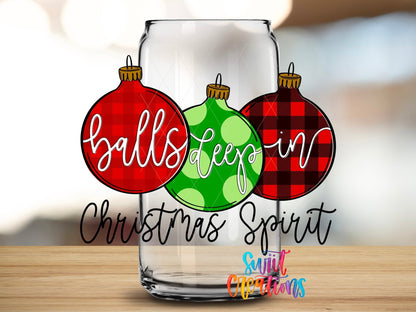 Balls Deep In Christmas Spirit Funny Ornament UV DTF Cup Decal | UV1546 - Swiit Creations