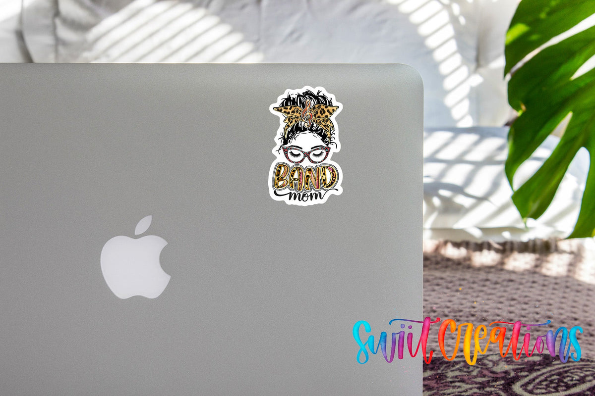 Band Mom Leopard Print Waterproof Vinyl Sticker | SS315 - Swiit Creations