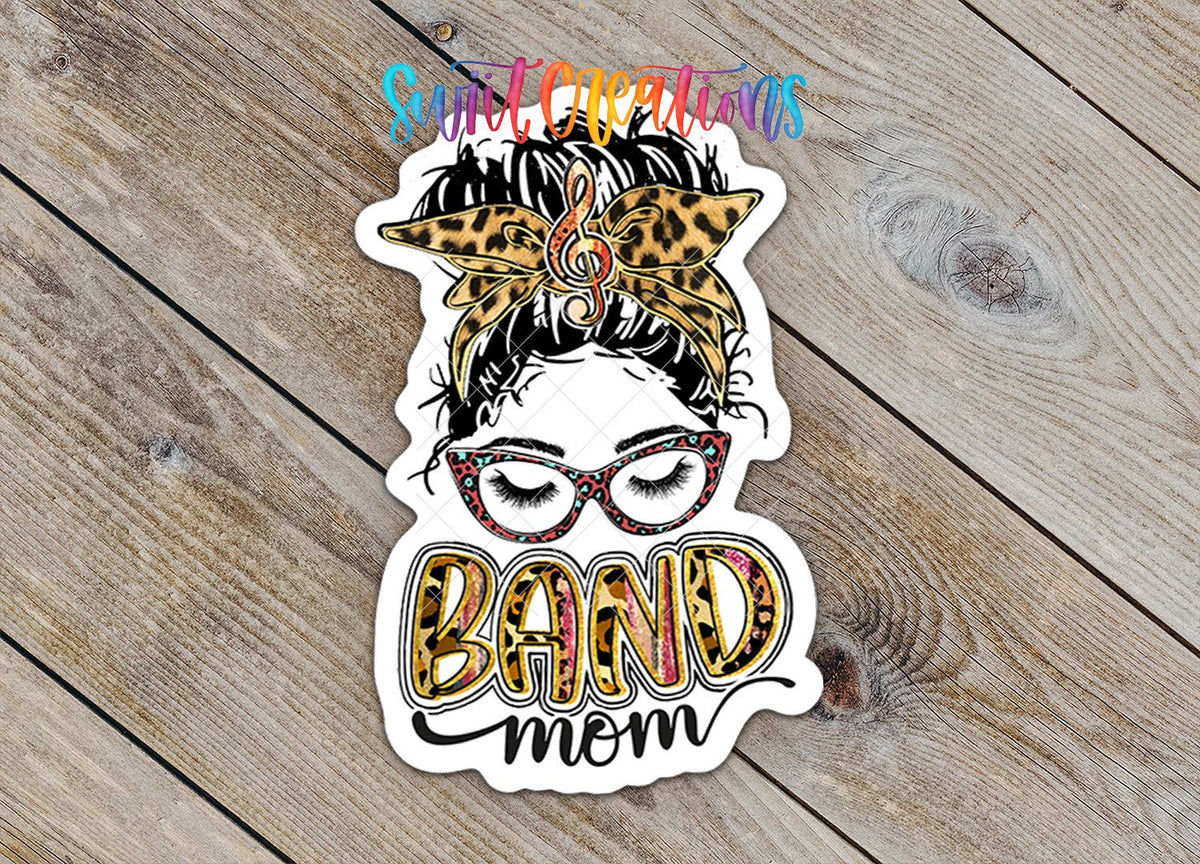 Band Mom Leopard Print Waterproof Vinyl Sticker | SS315 - Swiit Creations