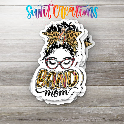 Band Mom Leopard Print Waterproof Vinyl Sticker | SS315 - Swiit Creations