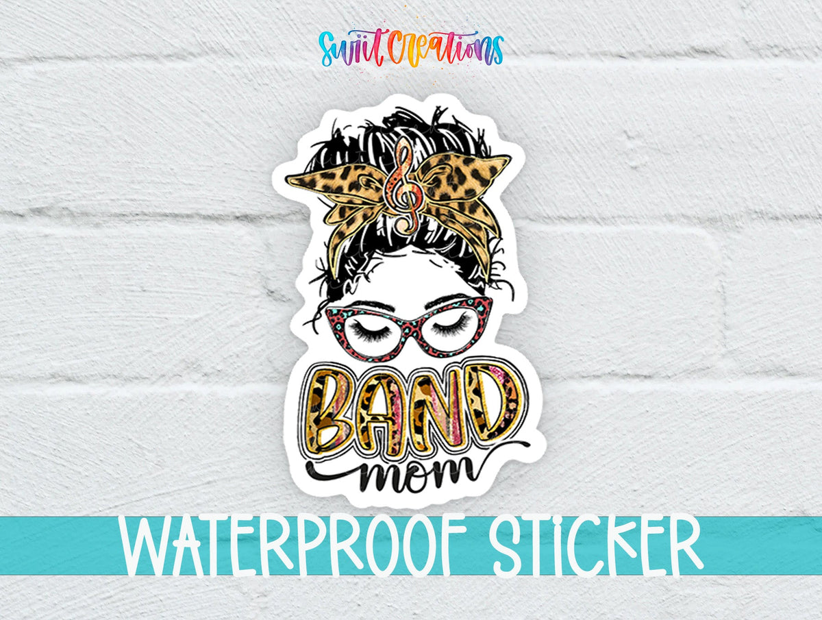 Band Mom Leopard Print Waterproof Vinyl Sticker | SS315 - Swiit Creations