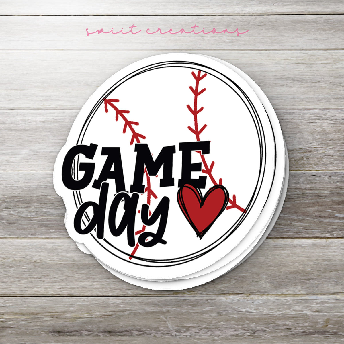 Baseball Game Day Vibes Sticker SS384 - Swiit Creations