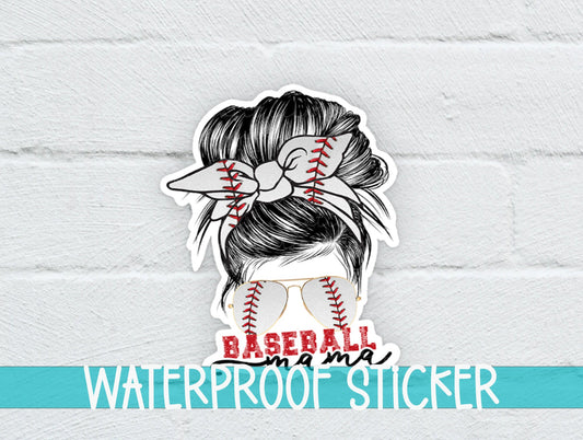 Baseball Mama Messy Bun Sticker SS829 - Swiit Creations