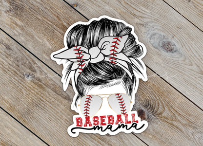 Baseball Mama Messy Bun Sticker SS829 - Swiit Creations