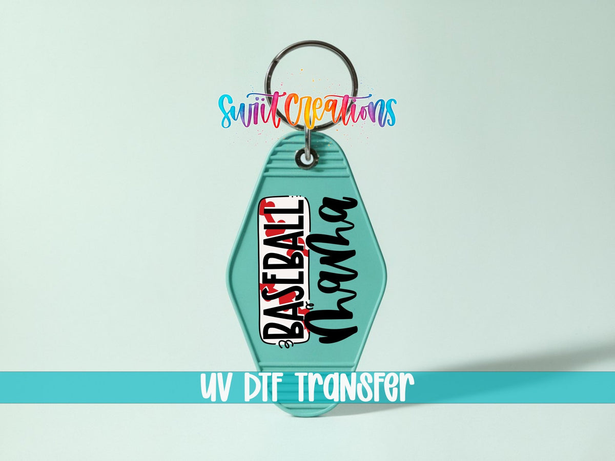 Baseball Mama Motel Keychain UV DTF Transfer | Sports Mom Design | MK582 - Swiit Creations