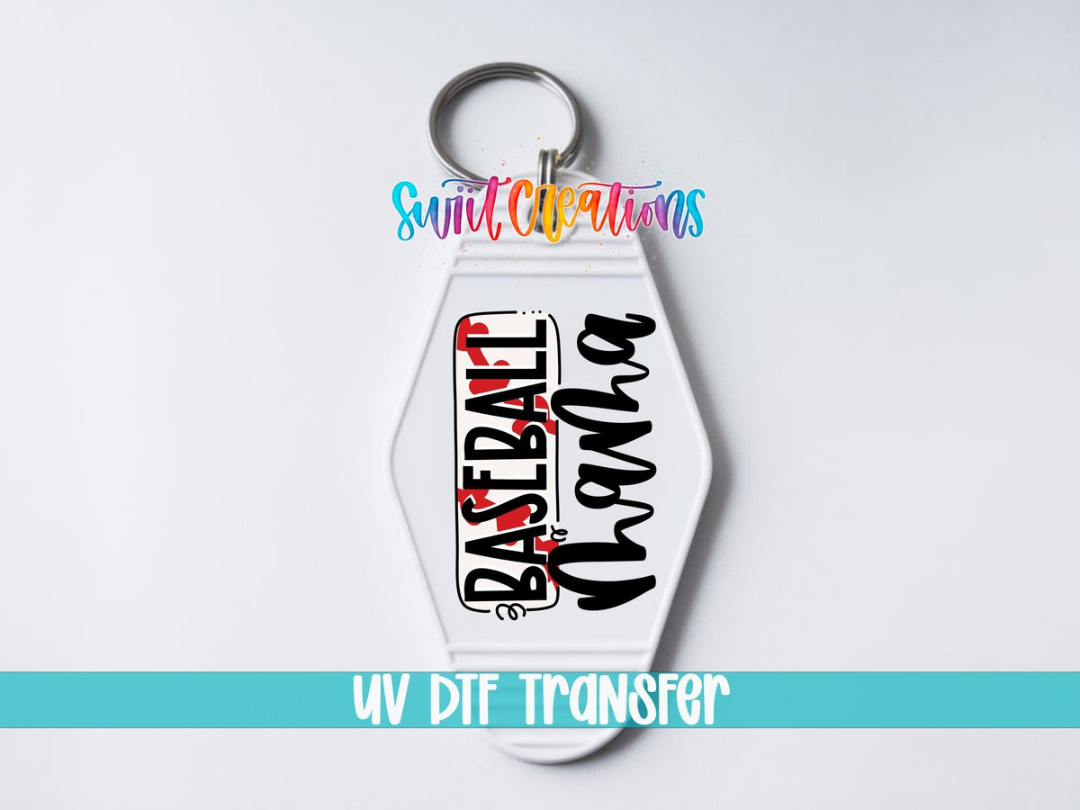 Baseball Mama Motel Keychain UV DTF Transfer | Sports Mom Design | MK582 - Swiit Creations