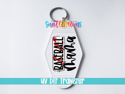 Baseball Mama Motel Keychain UV DTF Transfer | Sports Mom Design | MK582 - Swiit Creations