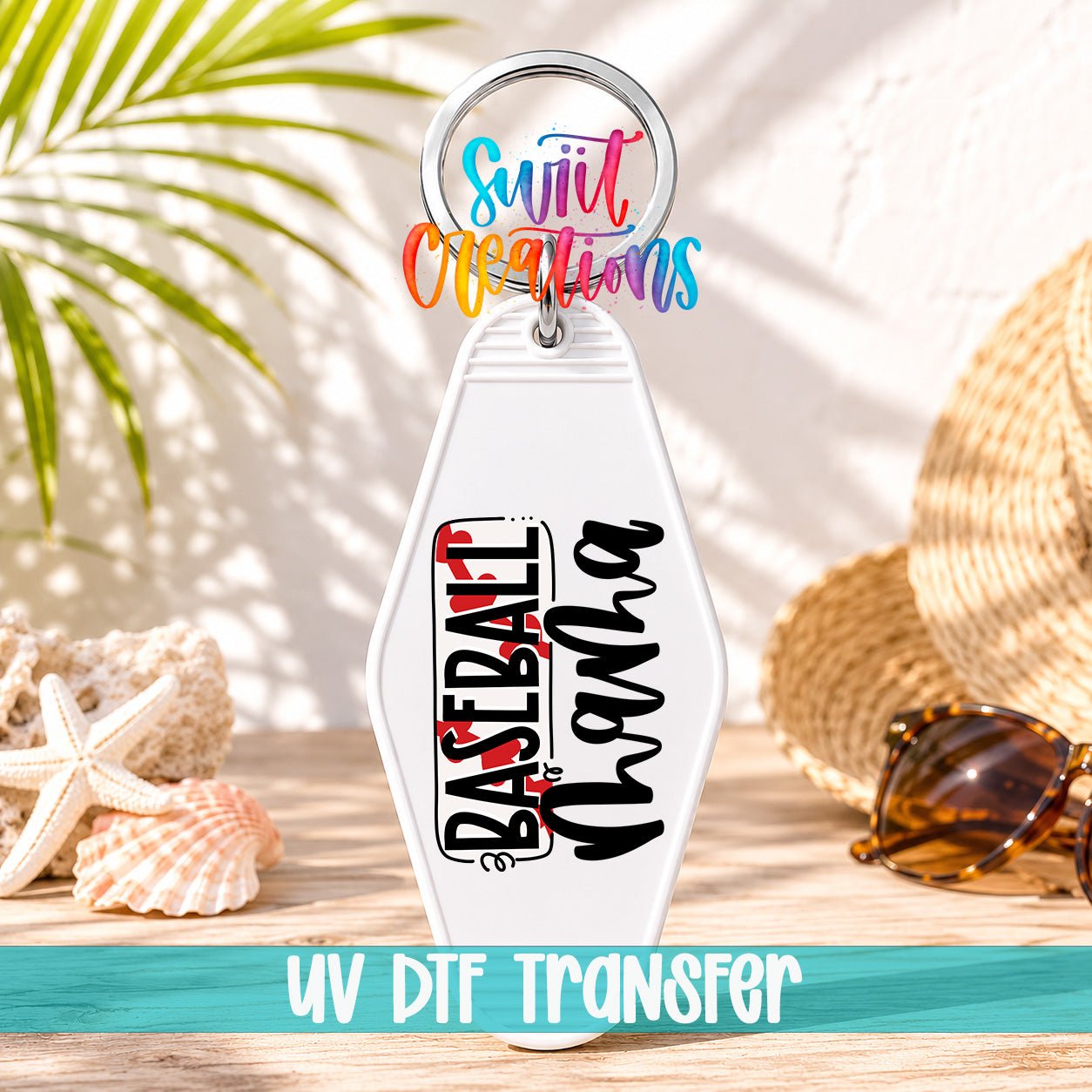 Baseball Mama Motel Keychain UV DTF Transfer | Sports Mom Design | MK582 - Swiit Creations
