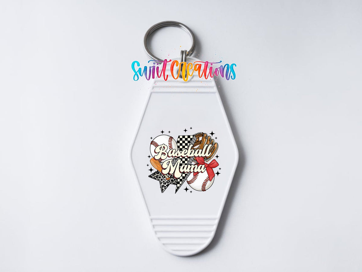 Baseball Mama Retro Starburst Motel Keychain UV DTF Transfer | Decal | MK1992 - Swiit Creations