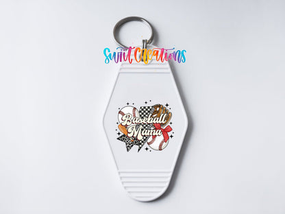 Baseball Mama Retro Starburst Motel Keychain UV DTF Transfer | Decal | MK1992 - Swiit Creations