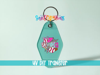 Baseball Mama Sports Game Day Motel Keychain UV DTF Transfer | MK1453 - Swiit Creations