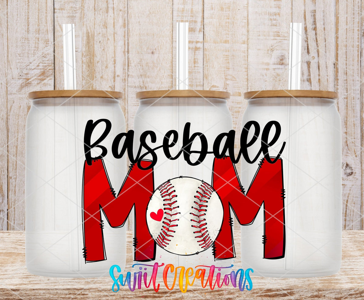 Baseball Mom UV DTF Cup Decal | UV566 - Swiit Creations