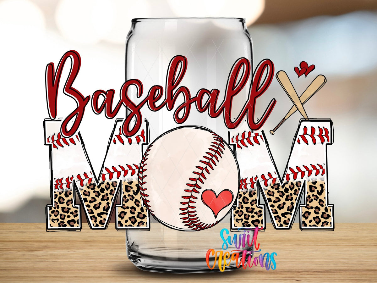 Baseball Mom UV DTF Transfer Tumbler Wrap | Leopard Print Sports | DTF223 - Swiit Creations
