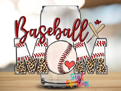 Baseball Mom UV DTF Transfer Tumbler Wrap | Leopard Print Sports | DTF223 - Swiit Creations
