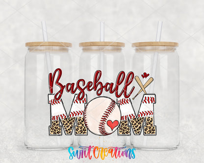 Baseball Mom UV DTF Transfer Tumbler Wrap | Leopard Print Sports | DTF223 - Swiit Creations