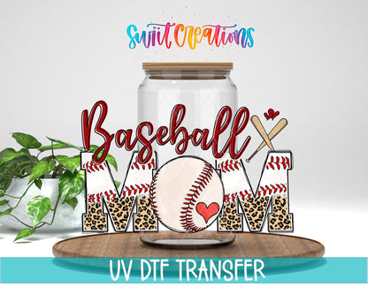 Baseball Mom UV DTF Transfer Tumbler Wrap | Leopard Print Sports | DTF223 - Swiit Creations
