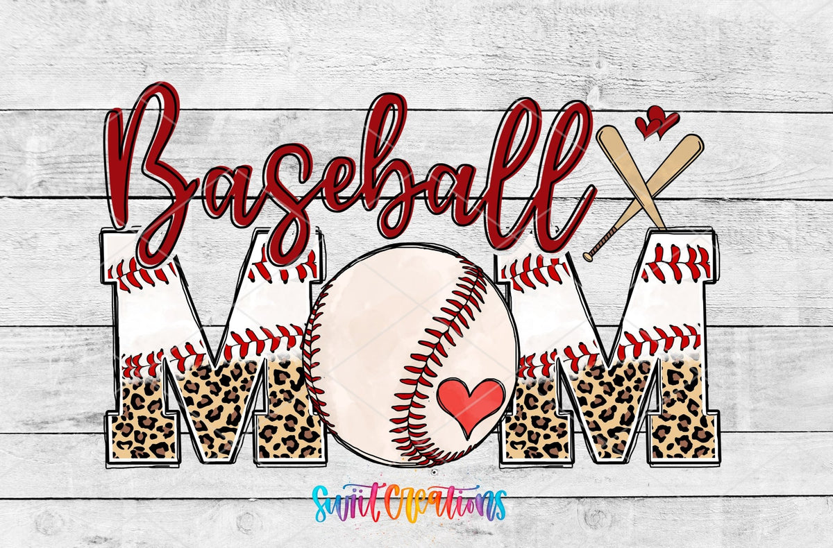 Baseball Mom UV DTF Transfer Tumbler Wrap | Leopard Print Sports | DTF223 - Swiit Creations