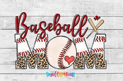 Baseball Mom UV DTF Transfer Tumbler Wrap | Leopard Print Sports | DTF223 - Swiit Creations